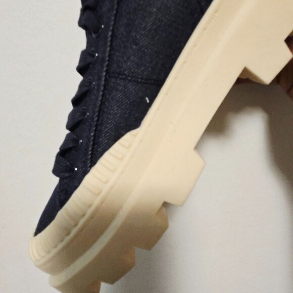JOE FRESH Women's Denim Platform Sneakers w/Cream Lug Sole - Navy/Cream - Sze 8M - Picture 12 of 13